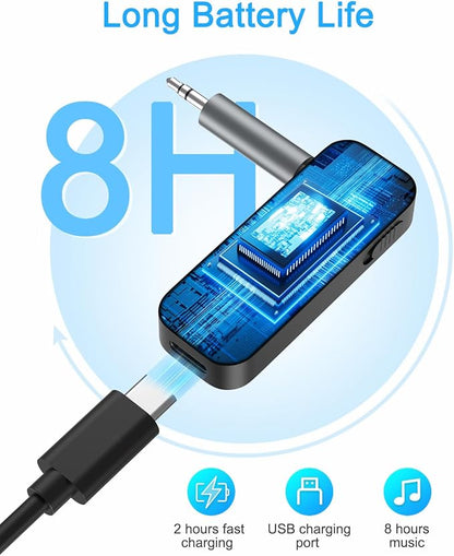 (Upgraded) Ankilo Aux Bluetooth 5.3 Adapter for Car, 2 in 1 Bluetooth Receiver Transmitter, Suitable for Cars, TV, Speakers, Stereo Systems and Headphones