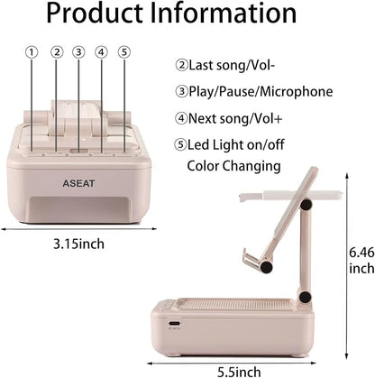 Gifts for Men Him, Cell Phone Stand with Bluetooth Speaker&Led Color Changing Light, Unique Gifts for Women Dad Her Husband, Birthday Gifts for Men