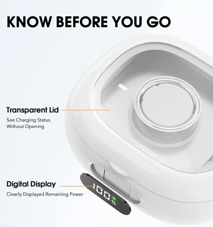 Charging Case for Oura Ring Gen 4 & 3 Charger, 2000mAh Portable Travel Power Station Fits All-Sized Oura Ring 4 & 3, 45-Day Runtime (Official Charger NOT Included)(White)