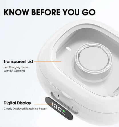 Charging Case for Oura Ring Gen 4 & 3 Charger, 2000mAh Portable Travel Power Station Fits All-Sized Oura Ring 4 & 3, 45-Day Runtime (Official Charger NOT Included)(White)