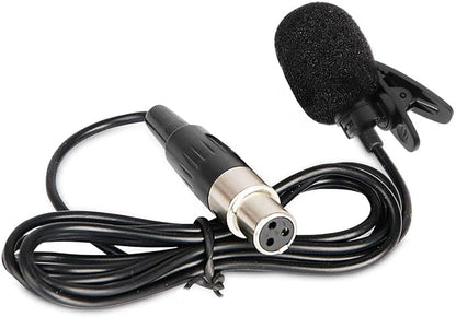 Lavalier Lapel Microphone with Mini XLR Jack, Hand-Free Clip-on Lapel Mic Compatible with Wireless Mic System UHF bodypacks Voice Amplifier