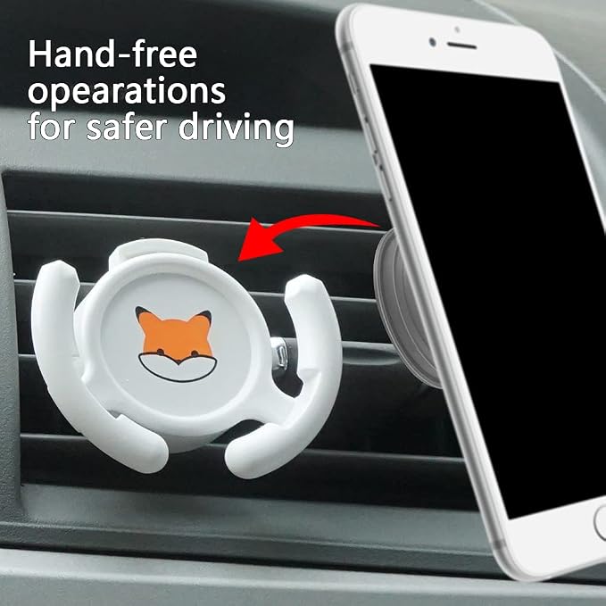 Car Vent Mount Holder - Compatible with Popsocket - Car Mount Made for Pop Socket Grips Collapsible Phone Holder for Pop Mount with Secure AC Vent Clip, Horizontal Air Vent ONLY (White)