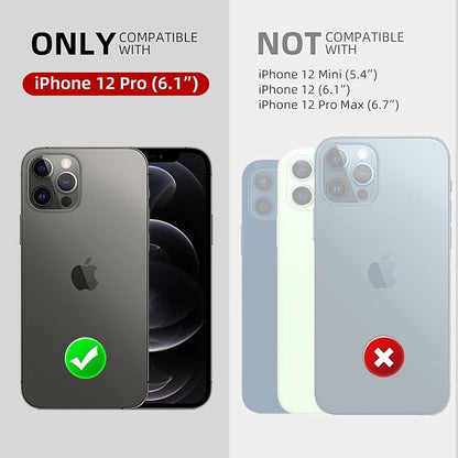WIFORT Magnetic for iPhone 12 Pro Waterproof Case - [Certified Water Proof & Military Protection] with [Built-in Screen Protector], Full Body Shockproof Phone Case Cover for iPhone 12 Pro 6.1"