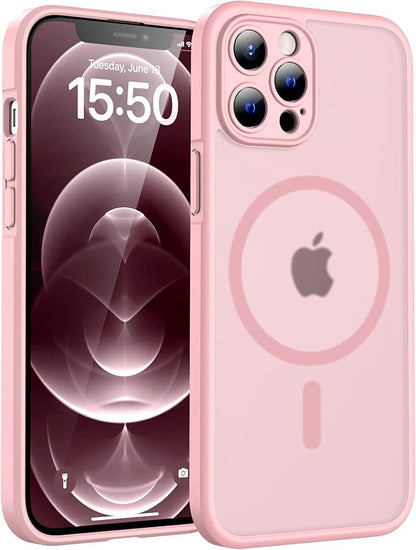 TOCOL for iPhone 12 Pro Max Case, Compatible with Magsafe Charger, Full Camera Protection, Translucent Matte for iPhone 12 Pro Max iPhone Case 6.7 inch (Light Pink)