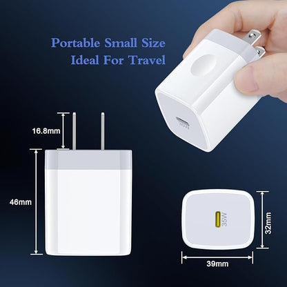35W Samsung S26 Super Fast Type C Charger Block for Samsung Galaxy S26 Ultra S25 S24 FE A17 A16 A15 A55 A35 A14 A54 iPhone 17 16 15 14 Pro Max, PD 3.0 Wall Charger USB C Box Charging Cube Brick Plug