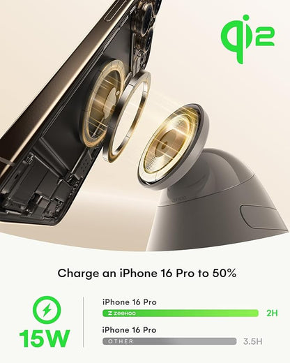 ZEEHOO 3 in 1 Charging Station for Apple Devices,Qi2 Mag-Safe Charger Stand&Light,Fast Wireless Charging Station for iPhone 17/16/15/14/13/12&AirPods&iWatch&Pixel 10& Samsung Galaxy Watch-30W Adapter