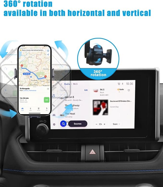 Car Phone Holder for Toyota RAV4 Accessories 2019 2020 2021 2022 2023 2024 2025 Cell Phone Mount for RAV4 LE/SE/XLE/XLE Premium/Adventure(with 7/8-inch Screen only)