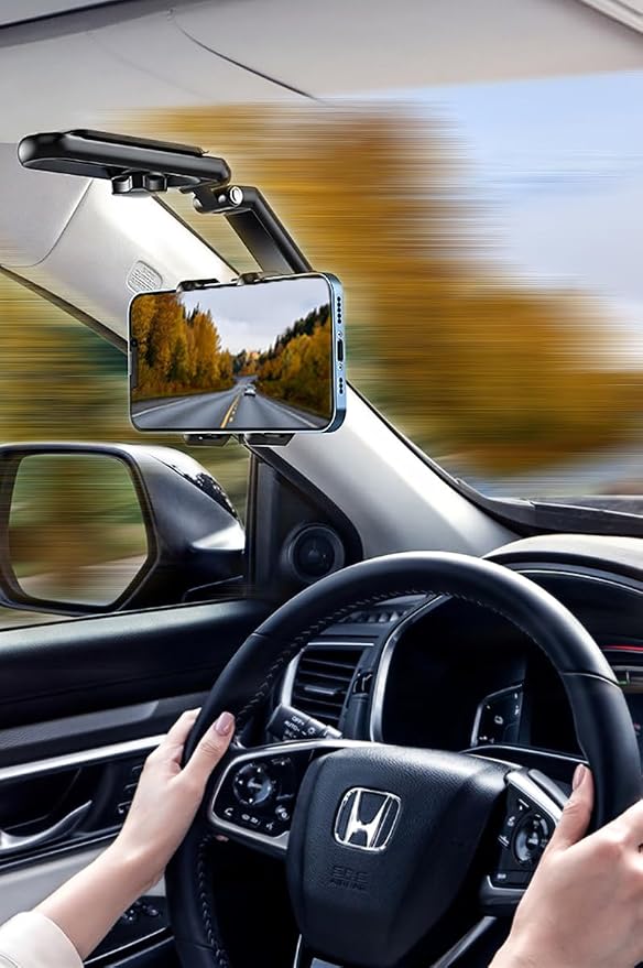 Temvue Car Photography Phone Mount Stabilizer, Universal Cell Phone Car Mount Metal Anti-Shake POV View for Navigation Live Streaming Self-Recording & Video Driving
