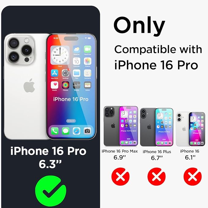 AICase for iPhone 16 Pro Case Waterproof, Clear Water Proof Built-in Screen Protector Shockproof Dustproof Snowproof Full Body Rugged Underwater Phone Case with Lanyard