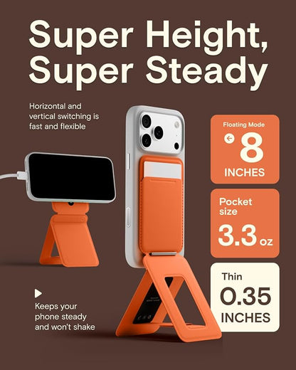 MOFT Phone Tripod Wallet for iPhone, Mulit-Angles, Lightweight & Portable Phone Stand, MOVAS Vegan Leather Magnetic Wallet, Strong Magnets, NFC Card Holder,Travel Essential, Sunrise (with Card Slot)