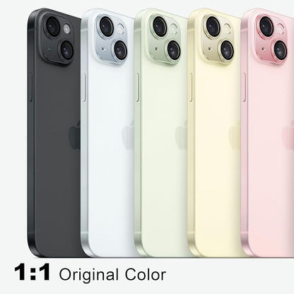 2 Packs Camera Lens Protector for iPhone 14 / iPhone 14 plus 9H Tempered Glass Camera Cover Lens Aluminum Alloy Metal matte Case, Scratch Resistant Case Friendly (Black)