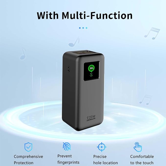 Case for UGREEN Nexode Power Bank 20000mAh 130W,NOUKAJU Silicone Protective Case,Drop-Proof,Scratch-Proof,Shock-Proof,Protective Cover for UGREEN 20000mAh 130W Power Bank(Black)