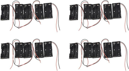 20 Pcs 2 X 1.5V AA Battery Holder Case Box Black W Wire Leads