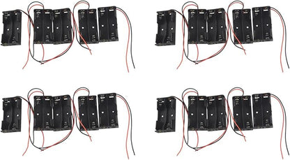 20 Pcs 2 X 1.5V AA Battery Holder Case Box Black W Wire Leads