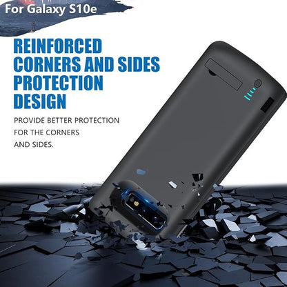 [Upgraded Battery Case for Samsung Galaxy S10e, 5000mAh Rechargeable Extended Battery Charging Charger Case, Add 1.2X Extra Juice (5.8 inch for Galaxy S10e) Black