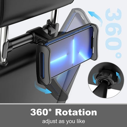 Car Headrest Backseat Mount,Phone/Tablet Car Mount, Adjustable Devices Holder for 4-11 inch Tabltes/Phones, Compatible for iPhone 17 16 15 14 13 12 11 Pro Max, S22,S21, iPad Air,Tabs