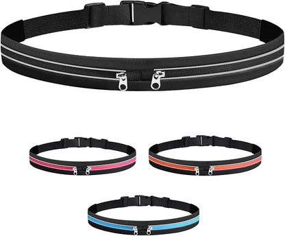JUMAHE Slim Running Belts for Women Men - Running Phone Holder Fanny Pack for Key, Accessories Fits ALL Cell Phones, Black