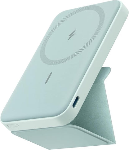 Anker 622 Magnetic Battery (MagGo), 5,000mAh Foldable Magnetic Wireless Portable Charger with Stand and USB-C Port (On the Side), Magsafe-Compatible for iPhone 16/15/14/13 Series