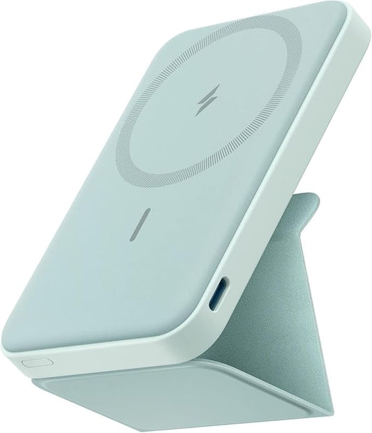 Anker 622 Magnetic Battery (MagGo), 5,000mAh Foldable Magnetic Wireless Portable Charger with Stand and USB-C Port (On the Side), Magsafe-Compatible for iPhone 16/15/14/13 Series