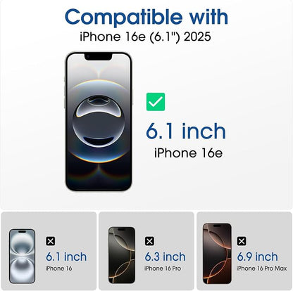 amFilm Auto-Alignment OneTouch for iPhone 16e [6.1''] Screen Protector + Camera Lens Protector, Tempered Glass, 30 Seconds Installation, Bubble Free, Case Friendly, Anti-Scratch [2+2 Pack]
