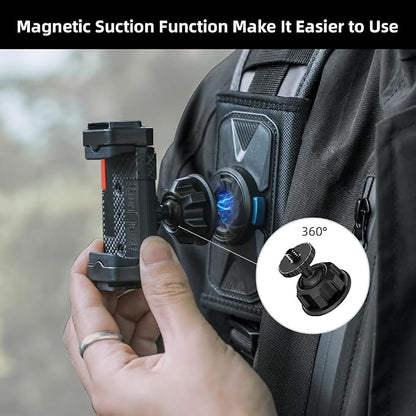 Backpack Mount Bag Belt Shoulder Strap Clip Holder Attachment Compatible with iPhone 17/16/15 Pro Max/15/14/13/12, Samsung and More Phones (Black-01)