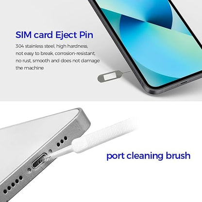 5-in-1 Adapter Kit - USB Multi Charging Cable Converter C to Lightning / 3.5- to Lightning - 480Mbps Data Transfer - SIM Ejector & Port Cleaning Brush | Universal Device Compatibility
