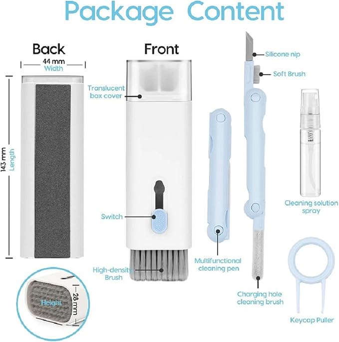 7-in-1 Keyboard Cleaner Earphones Cleaning Pen Keycap Puller Set Multifunctional Cleaning Kit For AirPods iPhone iMac MacBook