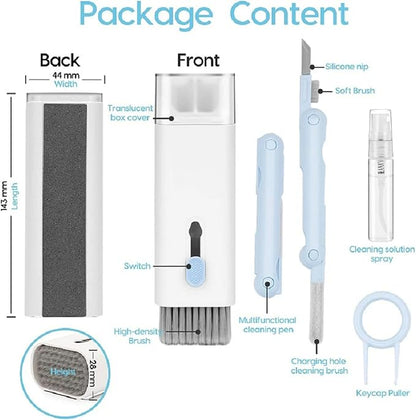 7-in-1 Keyboard Cleaner Earphones Cleaning Pen Keycap Puller Set Multifunctional Cleaning Kit For AirPods iPhone iMac MacBook
