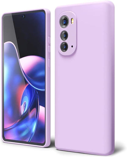 oakxco for Motorola Edge 2022 Phone Case Liquid Silicone Grip, Cute Thin Slim Soft Rubber TPU Plain Smooth Gel Cover for Women Girl, Matte Solid Protective & Shockproof, Lilac Lavender Light Purple