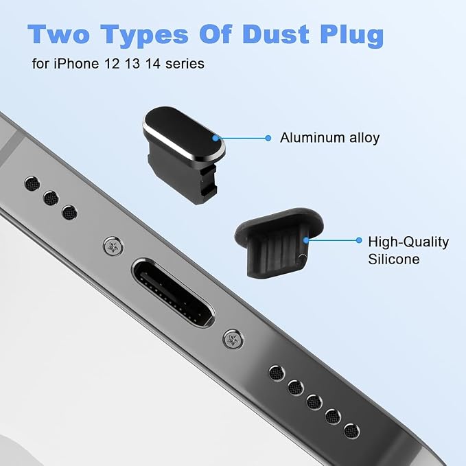 iPhone Dust Plug, iPhone Speaker Cover iPhone Charger Cover with iPhone Cleaning kit for Charging Port for iPhone 14 pro max/14 pro/14/13 pro max/13