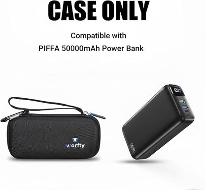Case for PIFFA 50000mAh Portable Charger Power Bank - Travel Protective Carrying Storage Bag (Black)