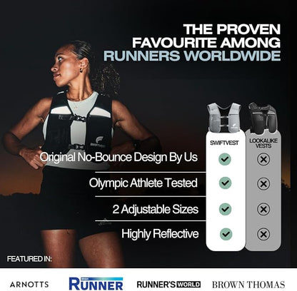 Running Phone Holder Vest with 500ml/17oz Water Bottle | Reflective Hydration Vest | Adjustable | Light | 6 Pockets for Running Accessories | Unisex