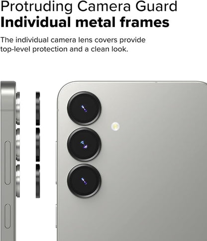 Ringke Camera Lens Frame Glass [Individual Lens Covers] Compatible with Samsung Galaxy S25 Plus Camera Lens Protector, Tempered Glass Covers and Aluminum Alloy Frames - 2 Pack