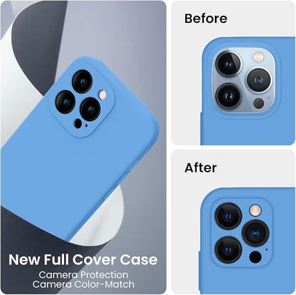 FireNova Designed for iPhone 13 Pro Case, Silicone Upgraded [Camera Protection] Phone Case, Soft Anti-Scratch Microfiber Lining Inside, 6.1 inch, Blue
