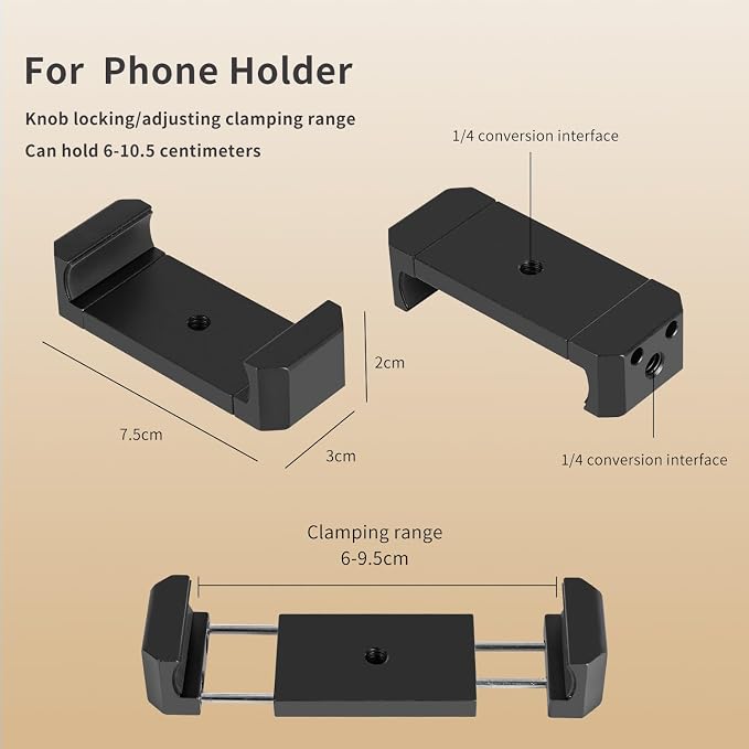 Wall Mounted Phone Holder Magic Arm 360° Rotation Adjustable Metal Base Screw in Wall Sturdy for Kitchen Bedroom Home 32 Inch Metal Phone Clip