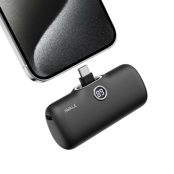 iWALK USB-C Portable Charger for iPhone 17/16/15, Mini 20W 4,800mAh Wireless Power Bank Fast Charging Travel Battery Pack Compatible with iPhone 17/16/15 Plus/17 Pro/17 Pro Max, Andriod Phone Samsung