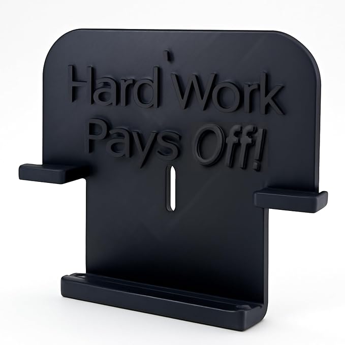Generic Echo Bike Phone Holder - Air Assault Bike Phone Holder (Hard Work Pays Off, Black)