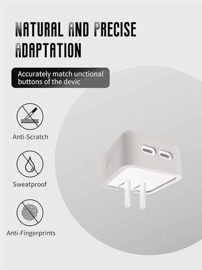 Case for Apple 35W Dual USB-C Port Compact Power Adapter, FJIASTB Kids-Friendly Soft Silicone Protective Cover, Shockproof (Gray)