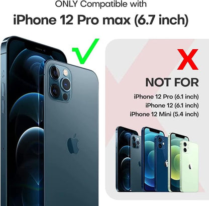 Battery Case for iPhone 12 Pro Max, 10800mAh High-Capacity Protective Rechargeable Extended Charger Cover Compatible with iPhone 12 Pro Max (6.7 inch) Wireless Charging Case Support Carplay - Black