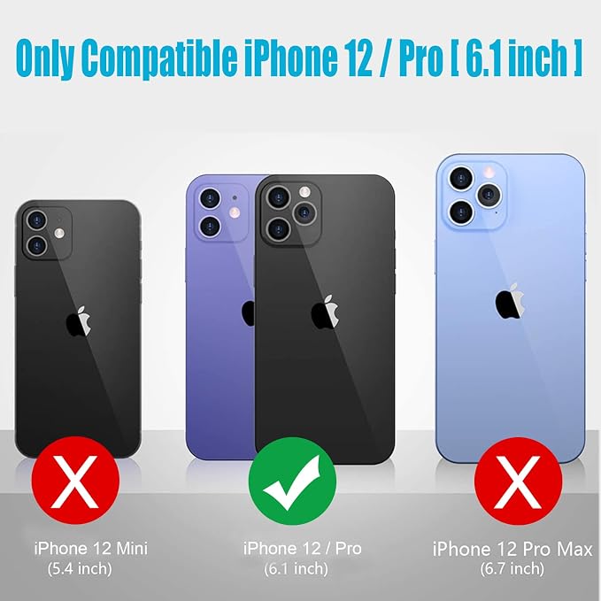 Battery Case for iPhone 12/12 Pro, Enhanced 10000mAh Portable Protective Smart Qi Wireless Charging Case Compatible with iPhone 12/12 Pro (6.1 inch) Rechargeable Extended Battery Charger Cover(Black)