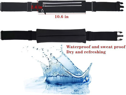 Slim Running Belt Fanny Pack for Men Women, Running Hiking Cycling Phone Holder, Reflective Runners Pouch Waist Pack for Workout, Money Belt, Running Gear Accessories Gift【Fits All Size Phones】
