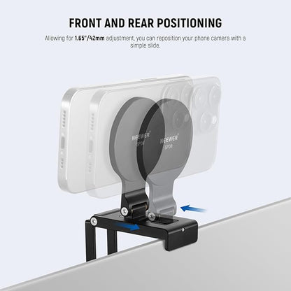 NEEWER Magnetic Continuity Camera Mount for Desktop Monitor, Arca Type Base Tri Fold Desk Phone Webcam Mount Stand Holder, Compatible with MagSafe iPhone iMac Apple TV 4K Mac Laptop Samsung, SP08