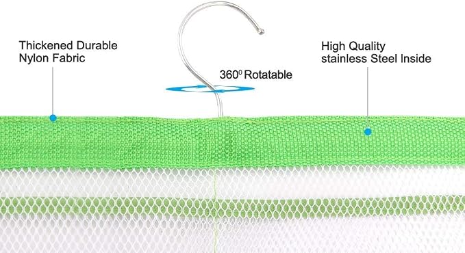 FishMM Mesh Bath Organizers for Shower with Hook, Quick Dry Hanging Shower Caddy College, Bath Storage with 6 Pockets for College Dorm Rooms, Bathroom