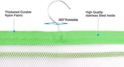 FishMM Mesh Bath Organizers for Shower with Hook, Quick Dry Hanging Shower Caddy College, Bath Storage with 6 Pockets for College Dorm Rooms, Bathroom