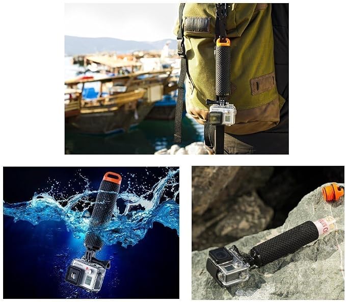 Handler Floating Hand Grip, Underwater Hand Stick Monopod Pole Compatible with DJI OSMO Action Cameras and Other Sports Camera, Blue