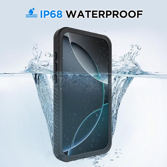 Lanenas for iPhone 16 Pro Max Case Waterproof Case with Built-in Screen Protector, Full Body Dustproof Shockproof Heavy Duty Tough Rugged Phone Protective Cover for iPhone 116 Pro Max 6.9inch Black