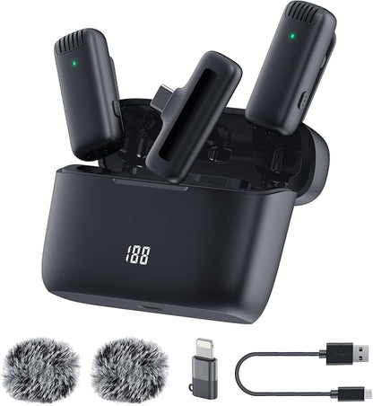 Labstandard Wireless Lavalier Lapel Microphone for iPhone, iPad, mini Video Recording Mic for Interview Video Podcast Vlog YouTube & Livestream, Noise Reduction, Plug & Play (J13 Pro)