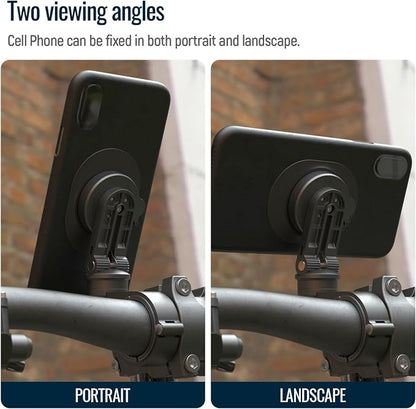 Bike Phone Mount,Motorcycle Phone Holder with Universal Adapter,Out Front Bicycle Handlebar Mount for Mountain Road EBike,Scooter,Moto,MTB,Quick Release 【Series C - 1st Gen】Angle Adjustment Edition