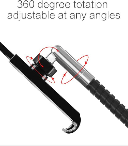 Tablet Floor Stand with Flexible Gooseneck and Stable Aluminum Base Suitable for 3.5” - 10.6” Smart Phone & Tablet Black