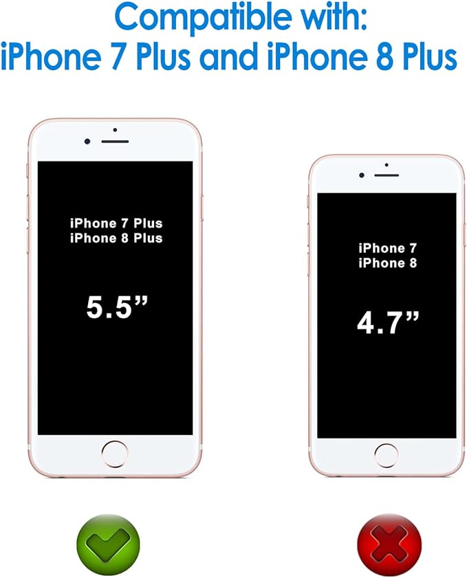 JETech Screen Protector for iPhone 8 Plus/7 Plus, 2-Pack | HD Clear, Tempered Glass Film, Anti-Scratch Glass